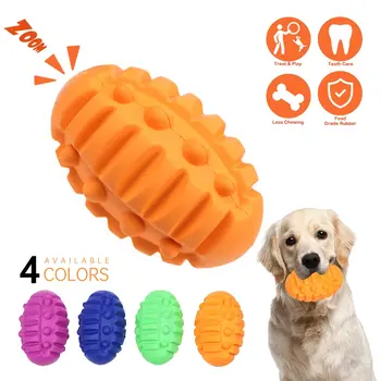 

Dog Chewing Toy Molar Bite Pet Toy Dog Squeaky Toy Puppies Interactive Ball For Aggressive Chewing 4 Colors Perros Mascotas ^o^