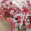 5CM Wide New Red White Plaid Pleated Lace 3d Flowers Embroidered Ribbon Ruffle Trim DIY Clothing Hair Accessories Home Sewing ► Photo 2/5