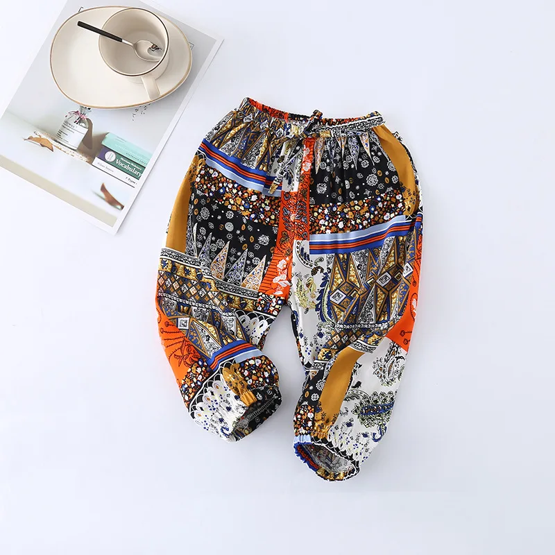 LEAPPAREL/ г., штаны для мальчиков и девочек с фонариком эластичная резинка на талии, принт змеиной кожи, повседневная одежда для детей - Цвет: 903C