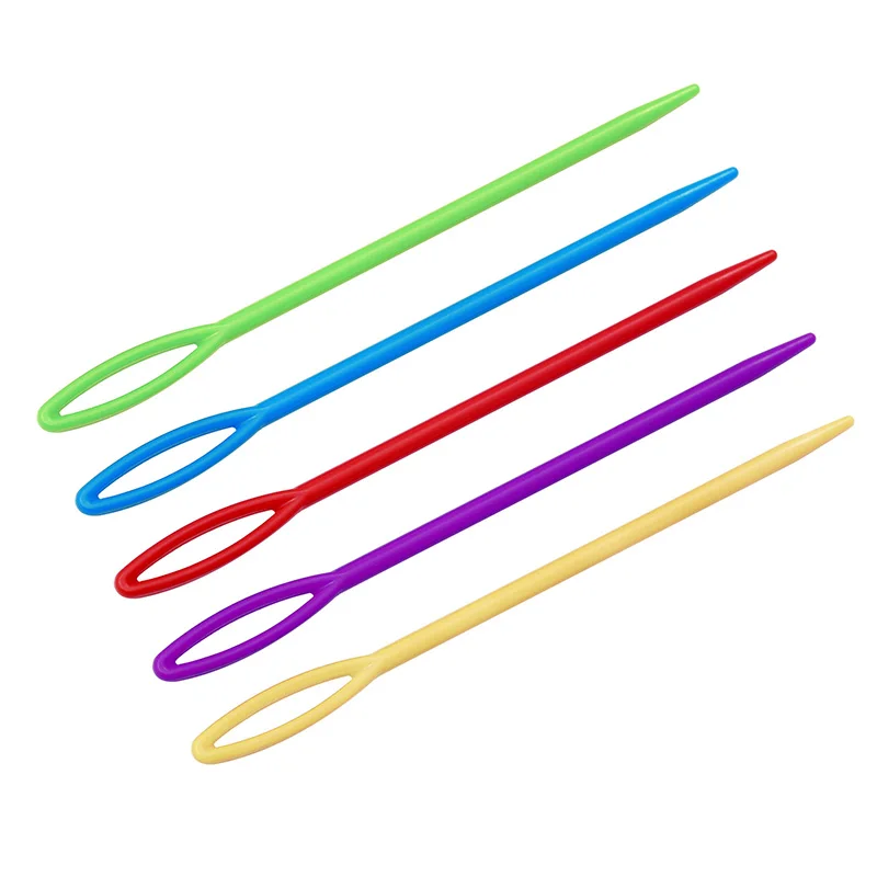 10Pcs 9cm/7cm Plastic Sewing Needles Crochet Hook DIY Sweater Weaving Tool Tapestry Knitting Needles DIY Wool Yarn Needle