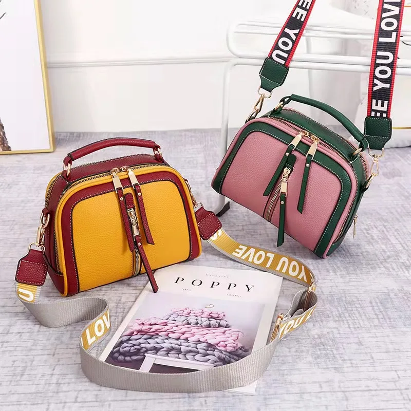 Bags women's new fashion handbags Korean version of the hit color mother-and-child shoulder strap one-shoulder messenger bag