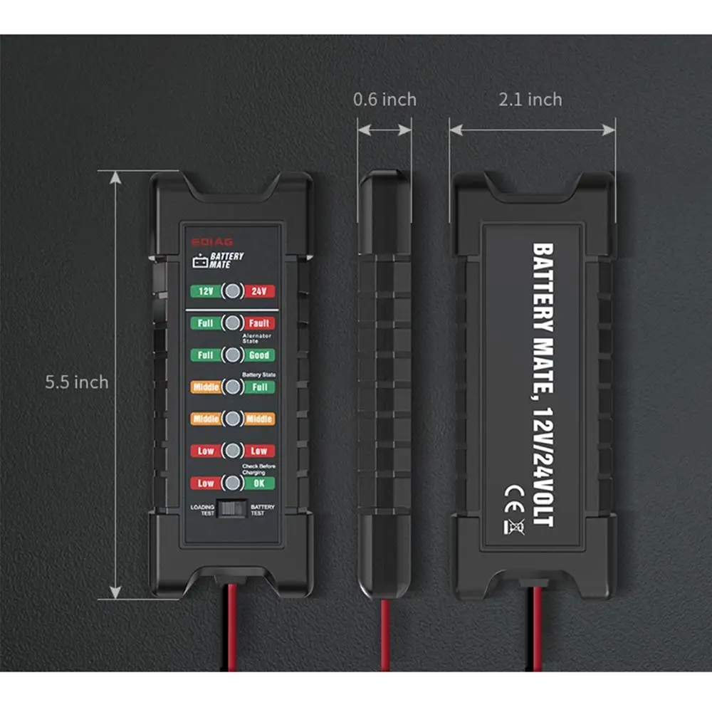 Ediag автомобильный аккумулятор Tester12V 24 В Автомобильный сканер для мотоцикла