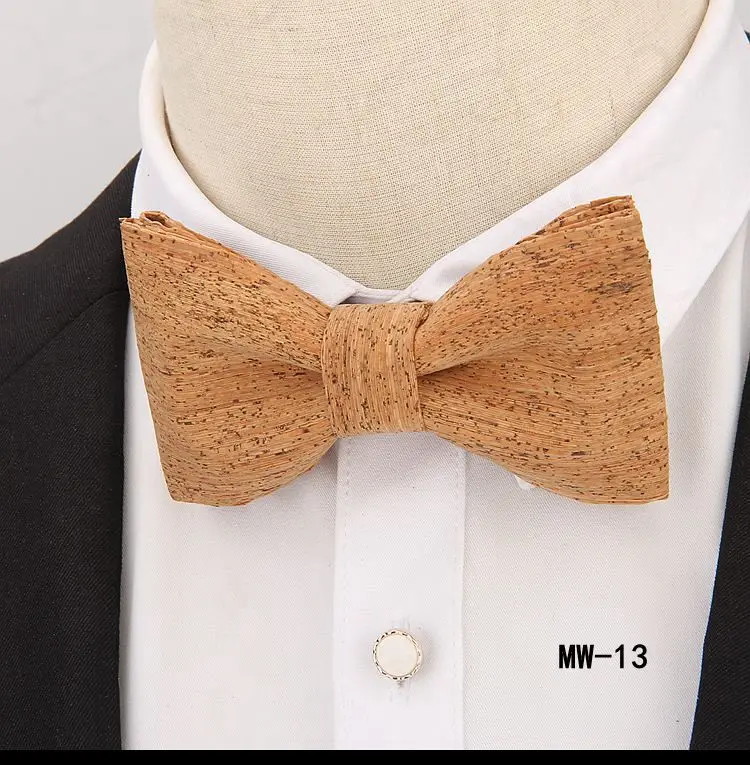 Пробковый деревянный галстук-бабочка галстук Новая Европейская и американская мода Мужская рубашка костюм Модные Повседневные Вечерние деловые личности - Цвет: 13