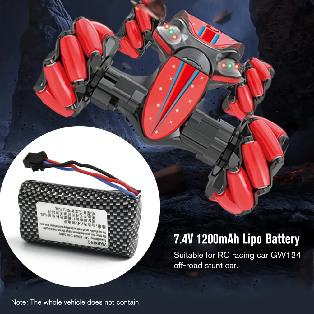 7,4 V 1200mAh Lipo батарея легкая перезаряжаемая батарея для RC гоночного автомобиля GW124 2,4 Ghz внедорожных трюков автозапчасти