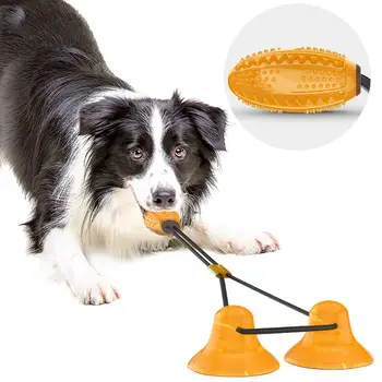 

Double Suction Cup Dog Chewing Toys With Elastic Ball For Small Medium Dogs Molar Teeth Cleaning Pet Interactive Puzzle Toy