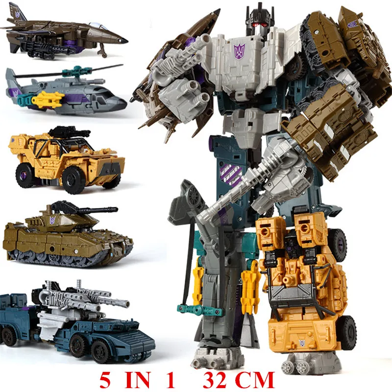 HZX 5 IN 1 SET B Haizhixing 5 в 1 Трансформация Робот автомобиль игрушки Аниме Разрушитель самолет Танк Модель КО игрушка для мальчиков Грузовик Коллекция малыш взрослые игрушки - Цвет: HZX 5 IN 1 SET B