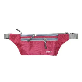 

Unisex Running Bum Bag Travel Handy Hiking Sport Fanny Pack Waist Belt Zip Pouch Rose Red