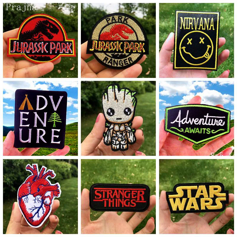 

Prajna Hippie Patches Star Wars Embroidered Patches For Clothes Stripes Stickers Iron On Patches Applique Groot Camping Badge