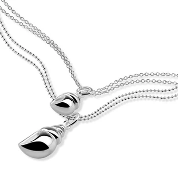 

Conch pendant personality solid 925 sterling silver double necklace fashion women charming lady jewelry clothing accessories