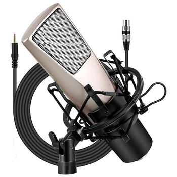 

Mobile Phone Voice Conference Video Microphone Anchor Recording K Song Condenser Microphone with Shock Mount