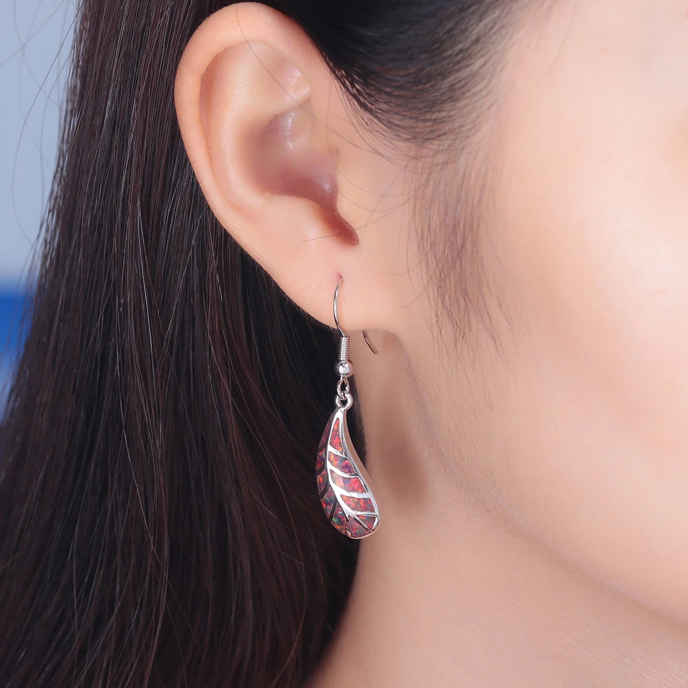 Серьги подвески женские с опалом 1 5/8 дюйма|silver plated earrings|dangling earrings for womenearrings party |