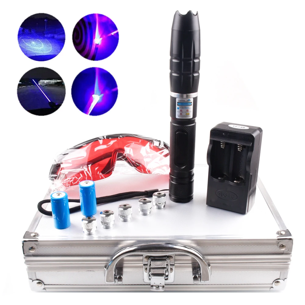 

High Power Extended Laser Blue Laser The most powerful 450nm 5000m Focusable Laser Sight Burning Match / Burning Cigar