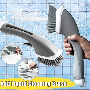 

2Pcs Automatic Liquid Washing Dish Brushes Multifunction Kitchen Gadgets Cleaning Pot Clean Brush Bathroon Window Cleaner Tools