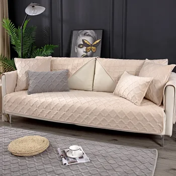 

Thicken Plush Fabric Sofa Cover Lace Slip Resistant Slipcover Seat European Style Couch Cover Sofa Towel for Living Room Decor