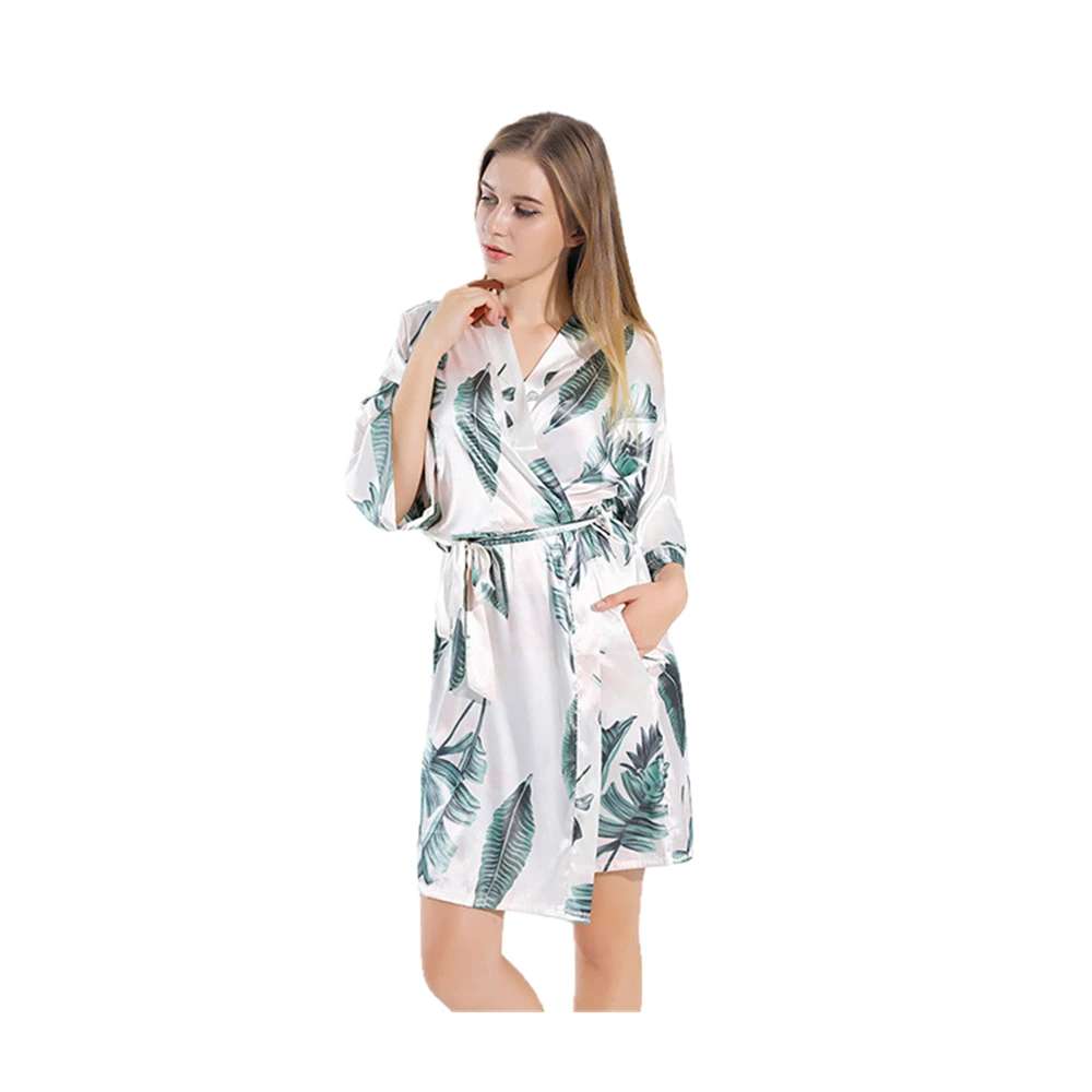 

Print Dress Rayon Robe Women's Pajamas Sexy Bathrobe Dressing Gowns For Women Bride Bridesmaid Wedding Robes Sexy Sleepwear