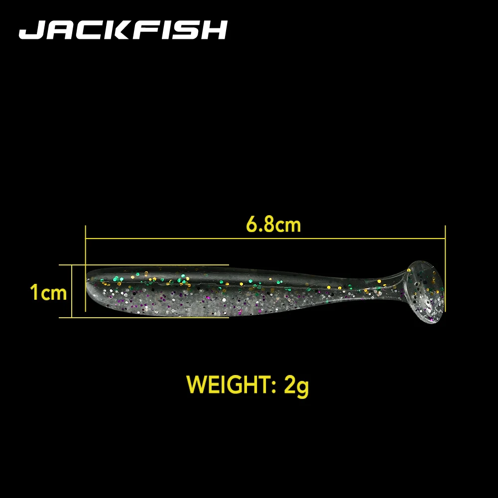 JACKFISH мягкая рыболовная приманка 68 мм/2 г искусственная силиконовая двухцветные