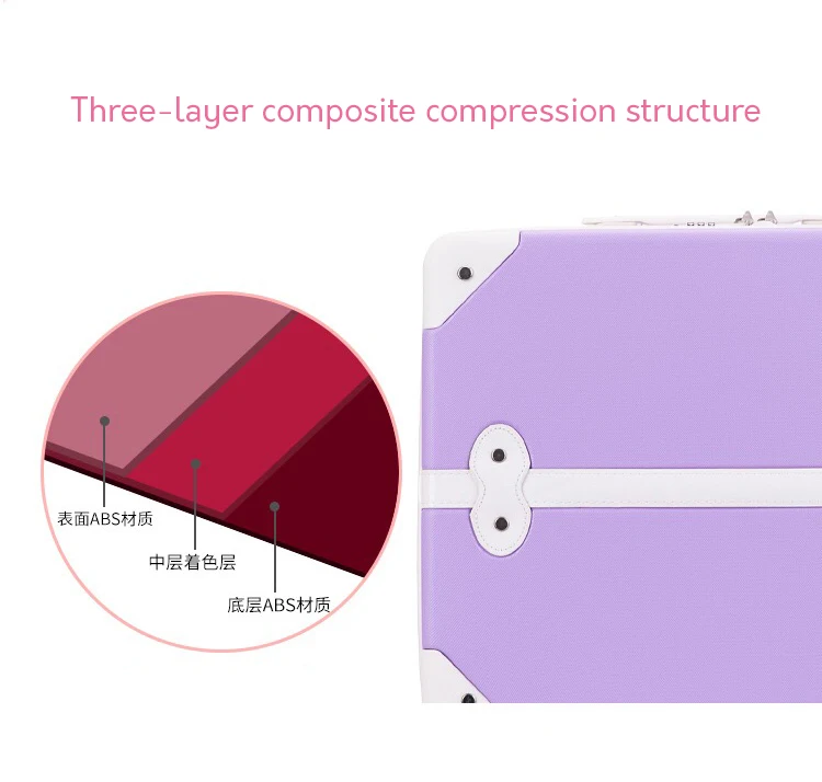Модный ретро чемодан на колесиках для девочек, универсальный чемодан на колёсиках для женщин, 18 дюймов, милая дорожная сумка для багажа