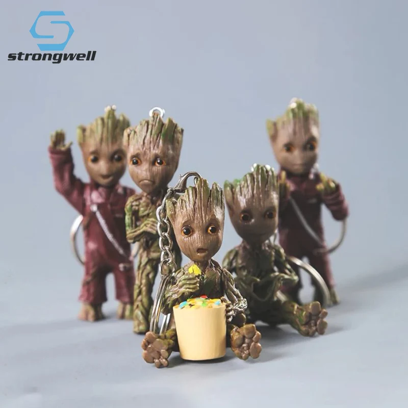 Strongwell кукла Грут связка ключей детское дерево фигурка мужчины Marvel guardiers Groot Cos галактика Мстители украшение фигурка игрушка