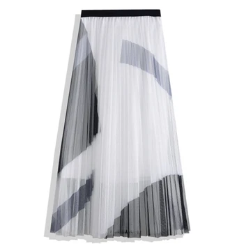 

2020 New Women Skirts Fashion Mesh Skirts Summer Spring Long Skirts