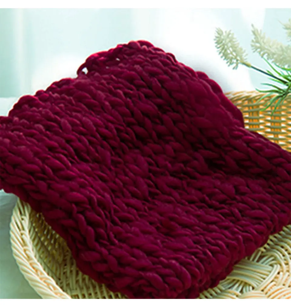Новое одеяло ручной работы крючки для вязания шерстью одеяло для новорожденного реквизит для фотосъемки квадратное массивное вязаное
