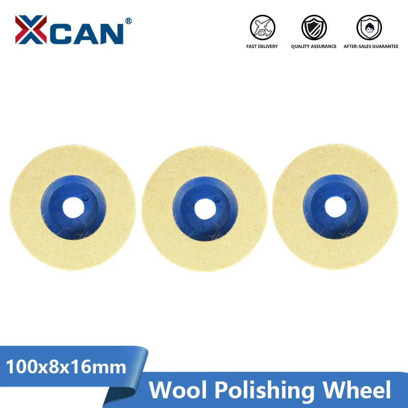 XCAN 4 Inch 100mm Wool Polishing Wheel Buffing Pads 3pcs Angle Grinder Felt Disc for Metal Marble Glass Ceramics | Инструменты