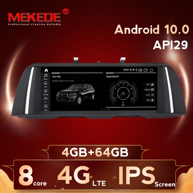 Octacore! mekede android10.0 สมาร์ทเครื่องเล่นมัลติมีเดียมัลติมีเดียระบบนำทาง GPS สำหรับ BMW 5 Series F10/F11/520 (2011- 2017) CIC/NBT MSM8953