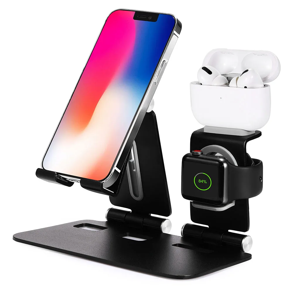 best mobile holder for car 3 in 1 Desktop Phone Charge Dock Holder For AirPods 1/2 Pro Apple Watch Stand For iPhone 12 11 XS Max iPad Android Phone Tablet car vent phone holder