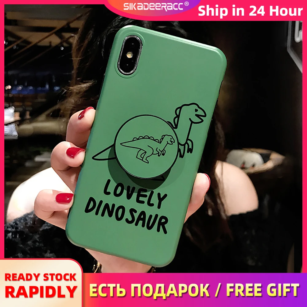 Милый мультяшный Телефон чехол для iPhone 6 6s 7 8 Plus X XS MAX XR нашивки милых динозавров