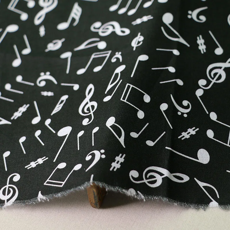 100cm*110cm Music Note Print Cotton Cloth Craft Diy Zakka Cotton Material Fabric Poplin