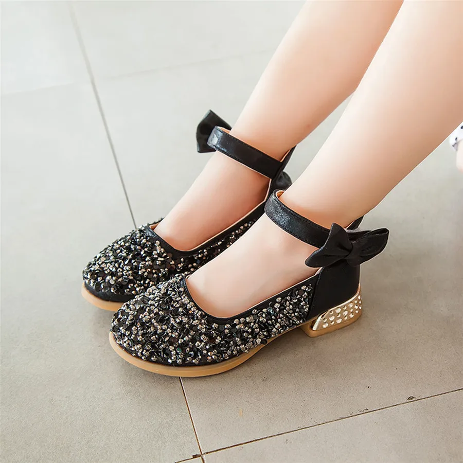 Girls shoes baby autumn and winter child baby girl bow princess shoes small shoes beads princess shoes children's shoes 35A12 (3)