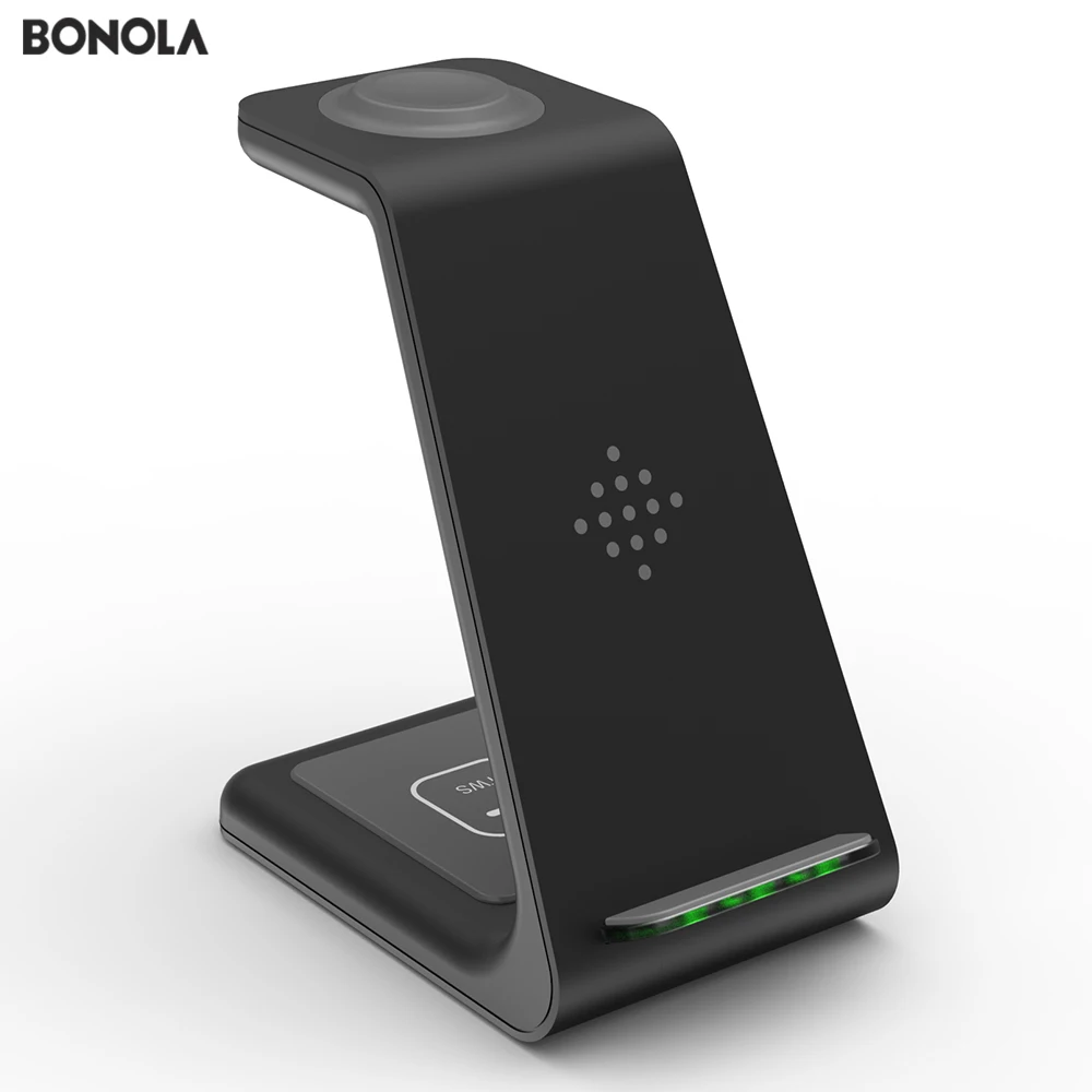 Bonola Qi 3 в 1 беспроводная зарядная станция для iPhone11Pro/Xr/Xs/AirPods Pro/iWatch5 4 Беспроводное зарядное устройство для Samsung gs10/Buds/Watch