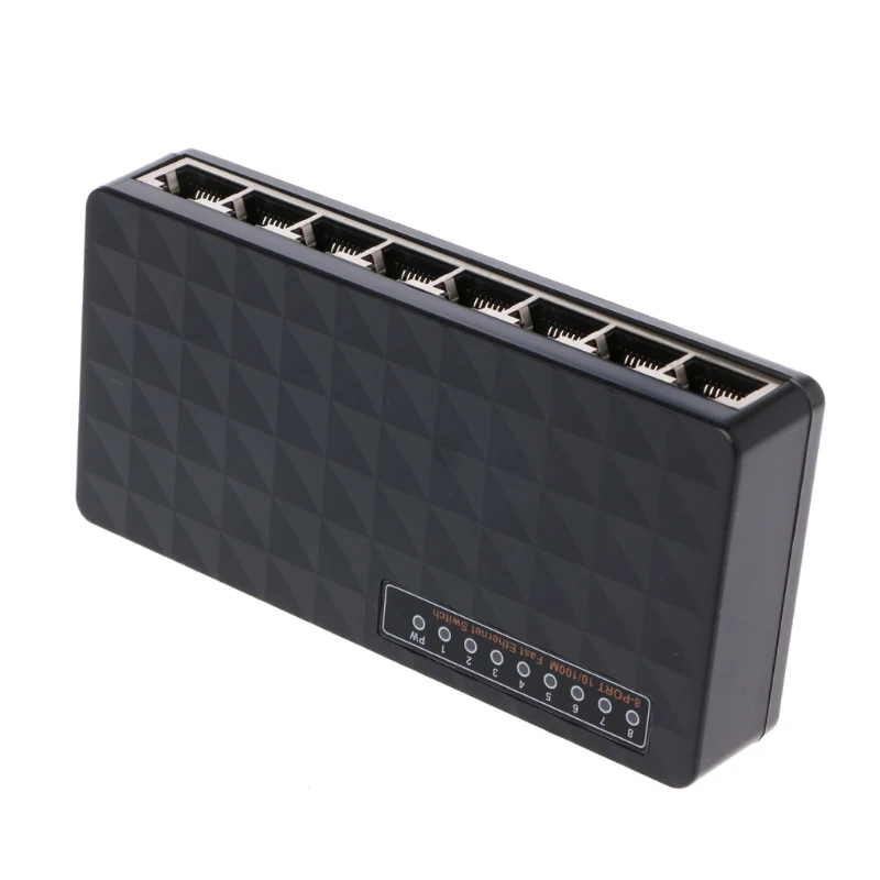 8 Port 10 100Mbps Ethernet Network Switch HUB Desktop Mini Fast LAN Switcher Adapter 2