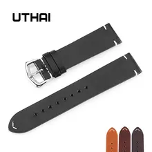 UTHAI Z13 18 мм 20 мм 22 мм 24 мм высокого класса ретро телячья кожа ремешок для часов Ремешок с ремешками из натуральной кожи