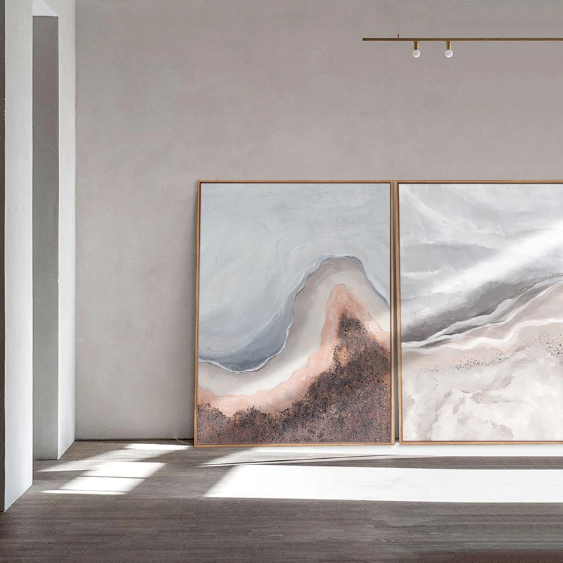 Nordic-Abstract-Sea-river-beach-Wall-Art-Canvas-Painting-pink-Retro-Poster-Print-Wall-Picture-for (3)