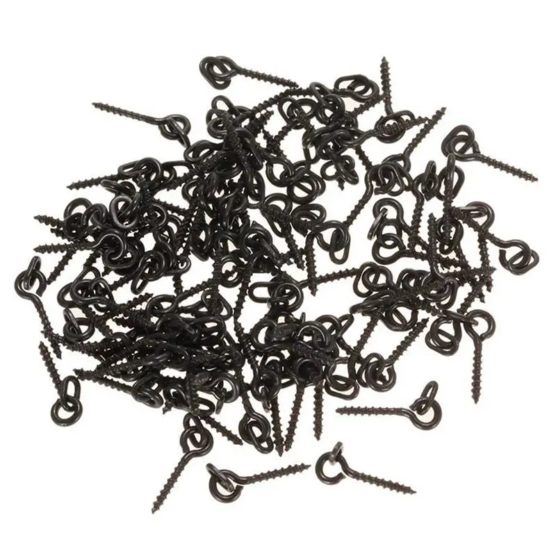 ABUO-100pcs 14 мм винты для приманки с овальными петлями Вертлюг, карп для рыбалки