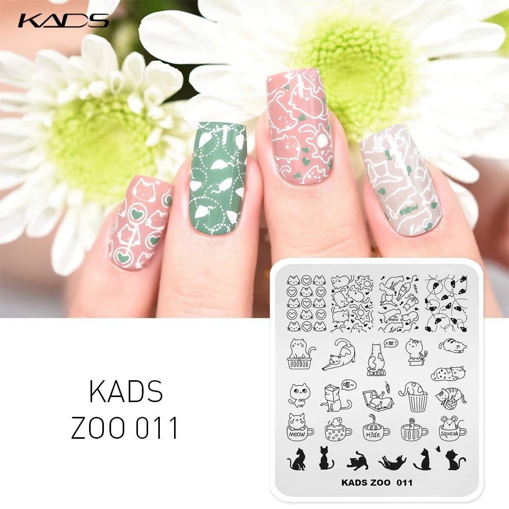 Kads ネイルをスタンプするためのテンプレートプレート 小さな猫と犬の画像デザイン ネイルアート マニキュア スタンププリンター Nail Art Templates Aliexpress