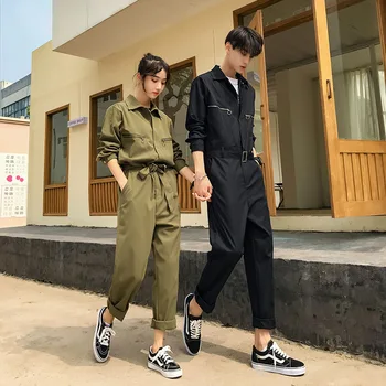 

Long Sleeve Jumpsuit For Men Women Couple Lovers 2020 New Fashion Casual Spring Fall Clothes One Piece Rompers Male Overalls