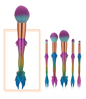 

5 PCS/SET Multi-functional Mermaid Eye Makeup Brushes Set Powder Brush Set Soft Face Blush Brush Cosmetics Tools MAG5469