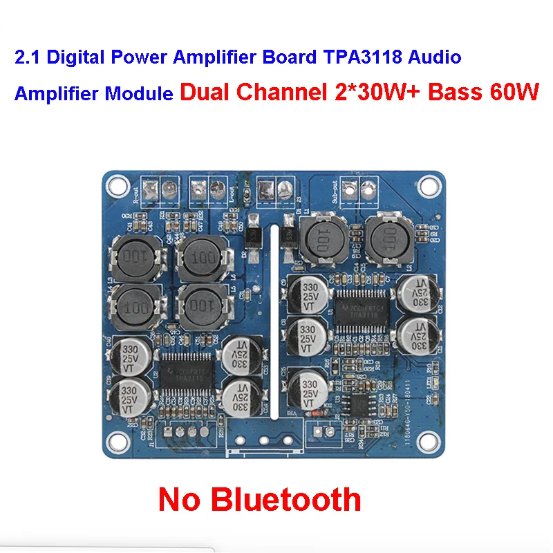 TPA3118 Bluetooth 4,2 цифровой усилитель плата модуль стерео аудио 2x30 Вт/2x30 Вт+ сабвуфер 60 Вт/2x45 Вт или моно 60 Вт DC8-26V
