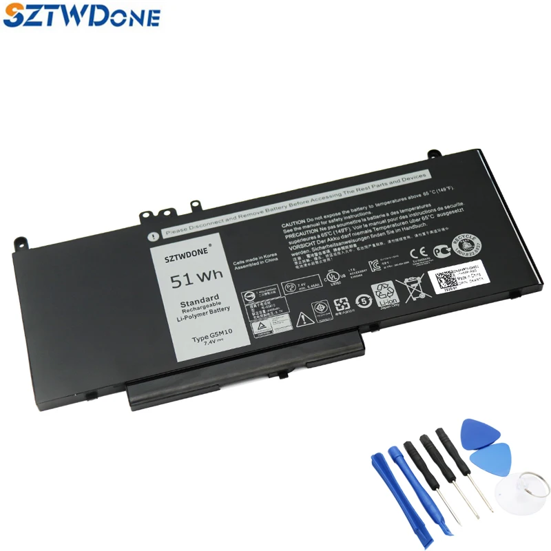 SZTWDONE G5M10 Новый аккумулятор для ноутбука DELL Latitude E5250 E5450 E5550 8V5GX 7 4 V 51WH | Компьютеры и