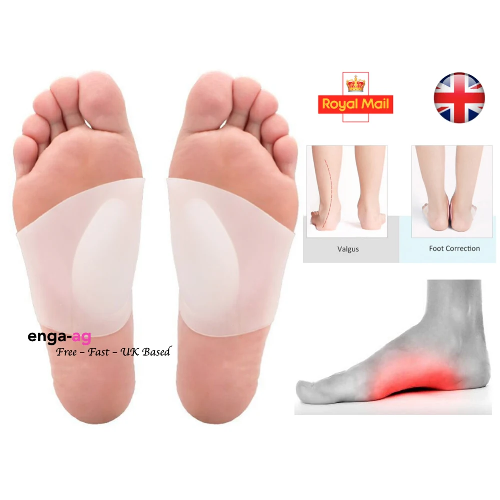2PCS Bandage Design Protection Health Care Silicone Arch Support Insoles Ergonomic Pain Relief Plantar Fasciitis Shoe Inserts