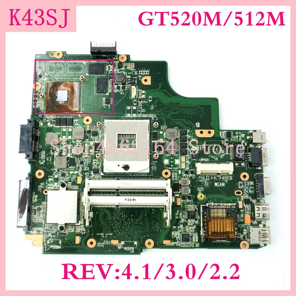 Материнская плата K43SJ N12P GV B A1 GT520M/512M REV4.1/3 0/2 2 для Asus A43S X43S K43S P43S K43SM K43SV