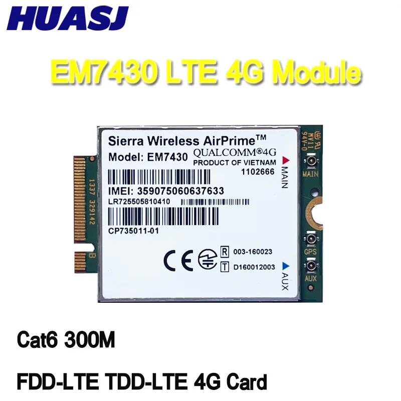 Em7430 Lte-Advanced Cat-6 Cat 6 4G Modem M2 Ngff 300M 4G Module Card