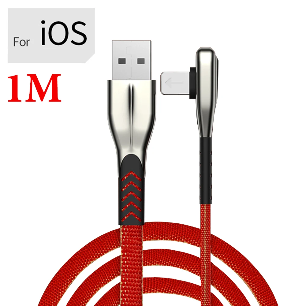 3 А кабель для быстрой зарядки type-C type C USBC для Samung Note 10 зарядное устройство Micro USB для смартфонов Android шнур для зарядки 1 м 2 м - Цвет: Red-1m-ios