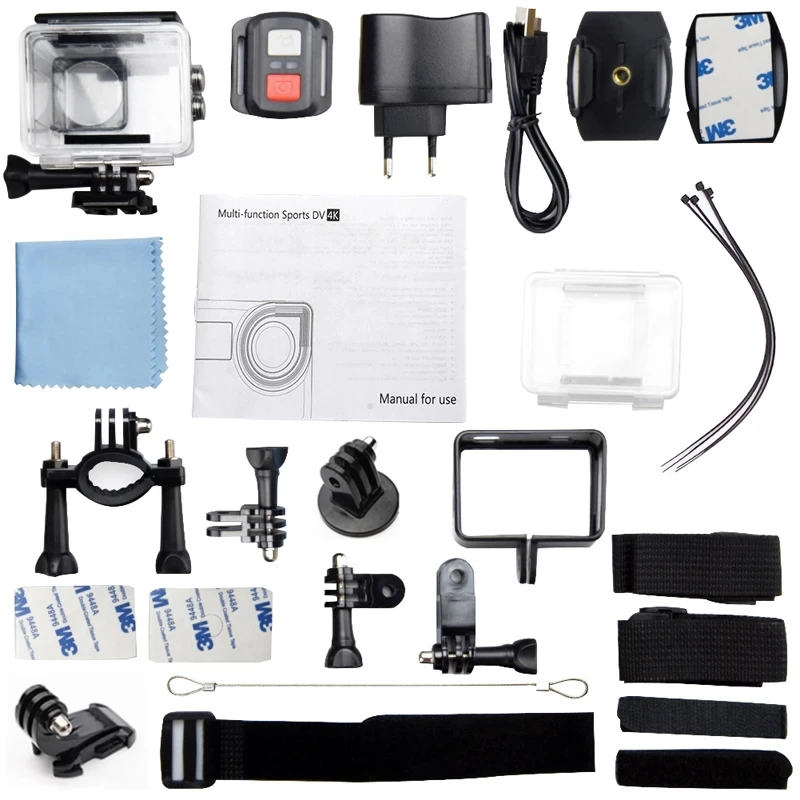 4K 울트라 HD 액션 카메라, 터치 더블 LCD, 와이파이, 20MP, 170D, 30m 이동 방수, 프로 스포츠, DV 헬멧, 비디오 카메라, 원격 제어