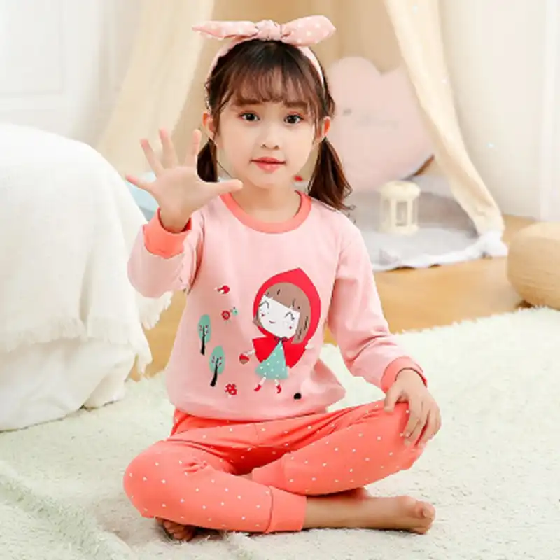 新しい女の子パジャマセット子供のパジャマ漫画綿の夜スーツトップス パンツパジャマキッズボーイズ服ナイトウェア パジャマセット Aliexpress
