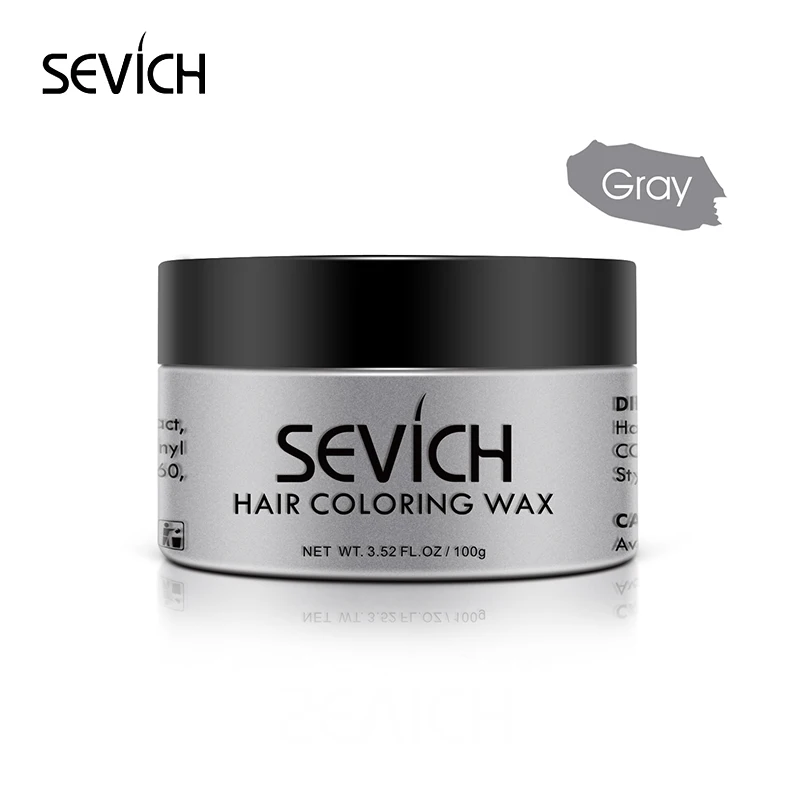Sevich, 9 цветов, воск для волос, для мужчин и женщин, одноразовый, Временный крем-гель для окрашивания волос, 100 гр., для укладки волос в виде серого цвета