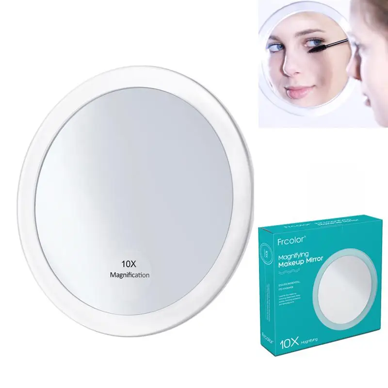 

10x Magnifying Mirror 5.9 Inch Round Mirrors Make Up Mirror Folding Pocket Cosmetic Mirror Compact Mirror With 3 Suction Cups