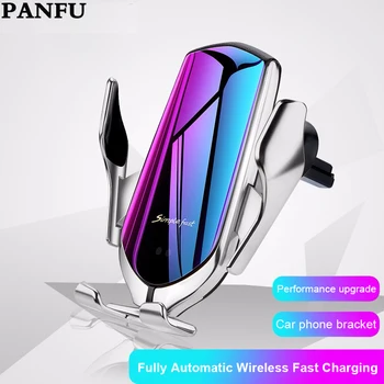

10W Wireless Charger Car Holder R1 Automatic Clamping Smart Infrared Sensor Qi GPS Air Vent Mount Mobile Phone Bracket Stand