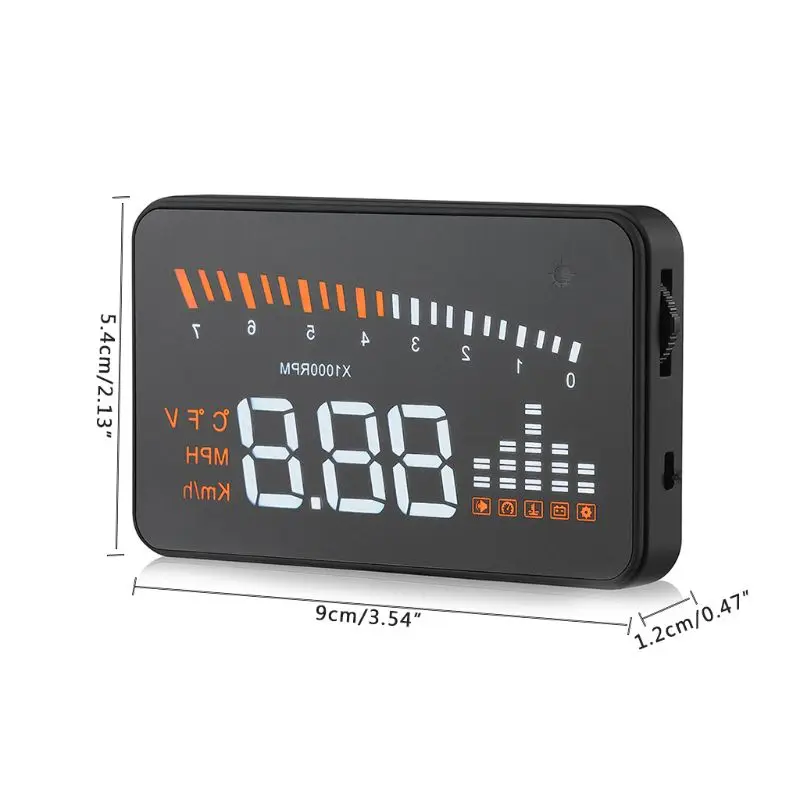 X5 " Автомобильный HUD Дисплей Предупреждение скорости топлива проектор OBD II
